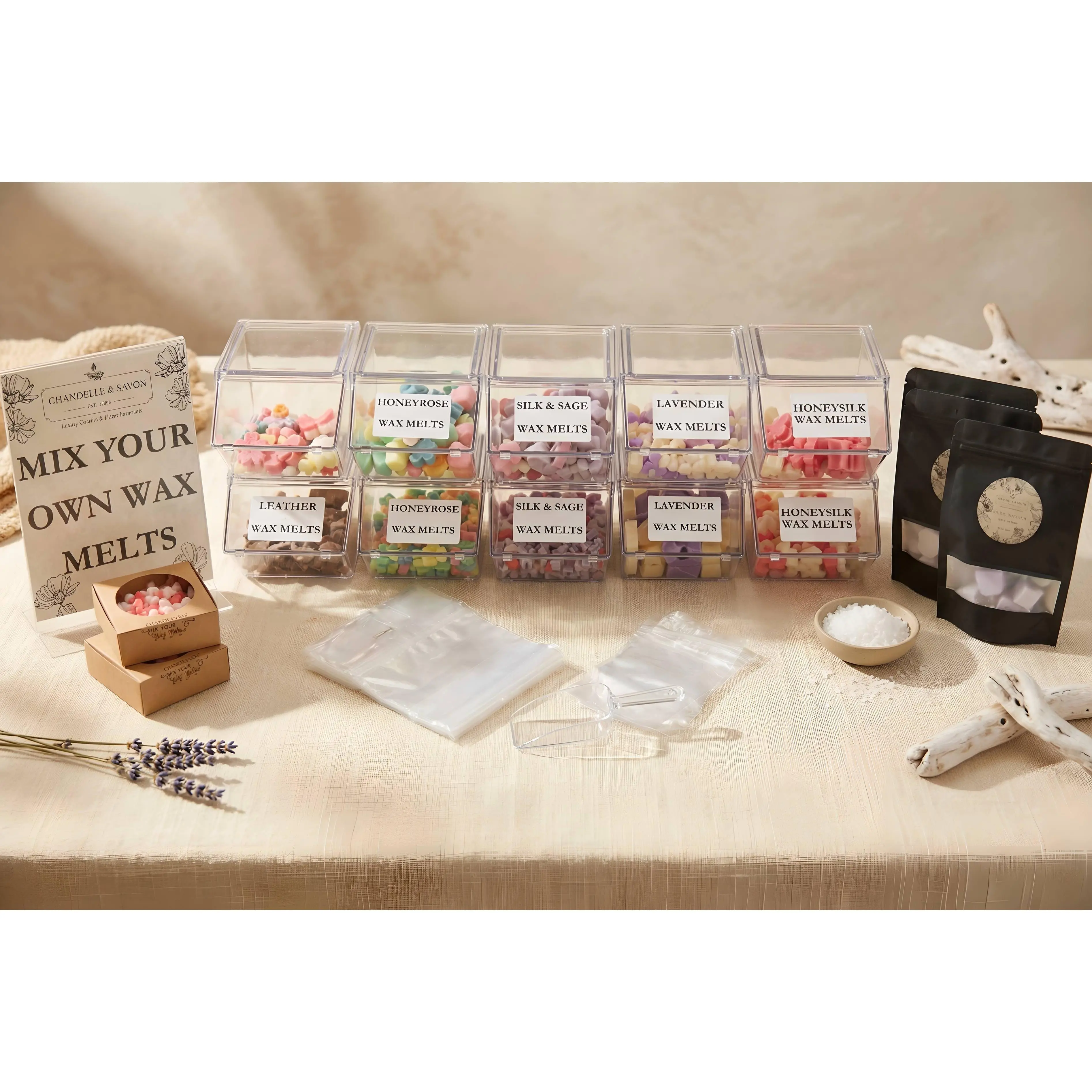 Mix Your Own Wax Melts Bar Kit Signature Collection by Chandelle & Savon