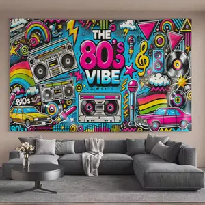 Simple Tapestries THE 80 s VIBE Retro Design Multi-scene use Tapestry Wall Hanging