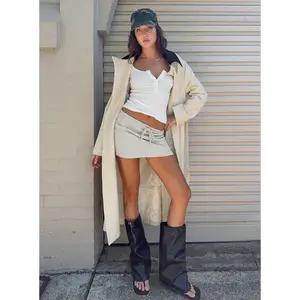 Baseline Rib Skort Grey Marle