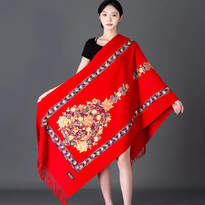 Embroidered Vase   Big Red