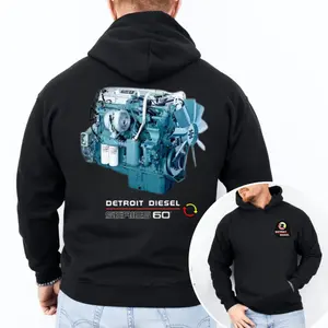 D3tr0it Diesel Series 60 Engine Hoodie, Vintage Truck Mechanic Graphic Shirt, Rig Life Apparel, Unisex Diesel Power Shirt, Crewneck Streetwear Men's Hoodie