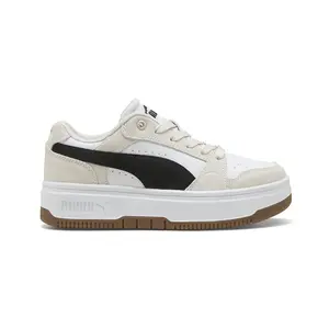 PUMA Womens Rebound Femme Low Lace Up Sneakers Shoes Casual - Beige, White
