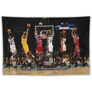 2026 New KCQX''MCPD Basketball Player Basketball Jump Shot Basketball Tapestry Basketball Flag For Room Wall Hanging Art Decoration Teen Boys Bedroom College Dormitory Decoration Party Background Gift Tapestry Suitable For Party, Bedroom Bedside Decorati