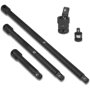 1/2"  Socket Extension Set, 5-, Including Drive  Extension Bars(5", 10" and 15"), Swivel Universal Joints and 1/2"- 3/8" Drive Adapter, CR-V Steel