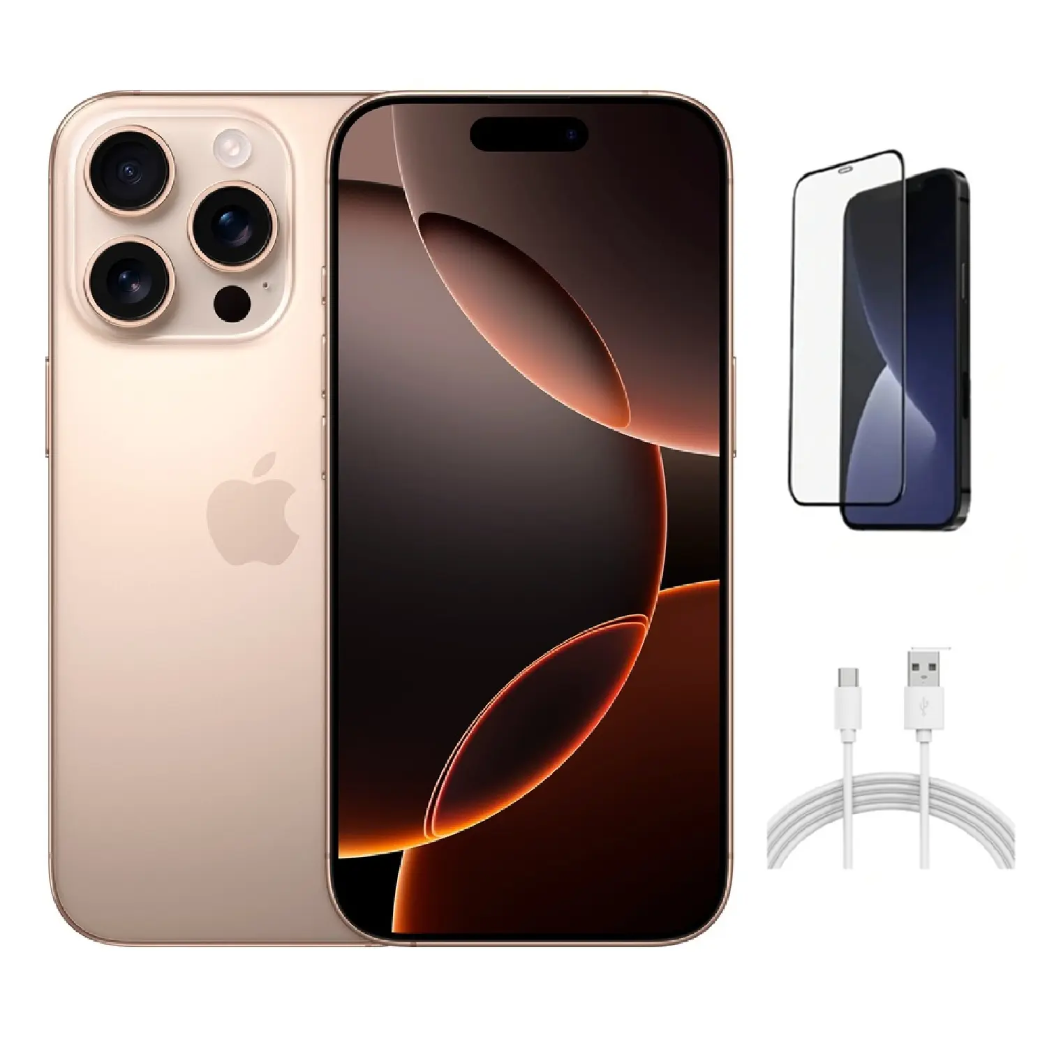 Refurbished Apple iPhone 16 Pro (Unlocked) A3083 Acceptable Condition with Tempered Glass Screen Protector & 1 Year Warranty