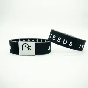 Unisex Elastic Fabric Bible Bracelet with NFC Function - Touch Phone's Sensing Area, Fashion Costume Jewelry Accessory for Daily Wear
