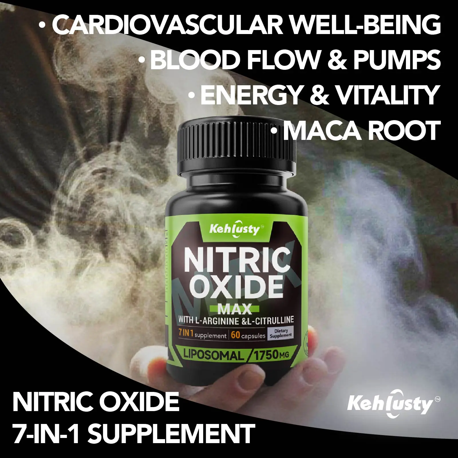 7-in-1 Gluten-Free Nitric Oxide Fitness Supplement Capsules - FDA
