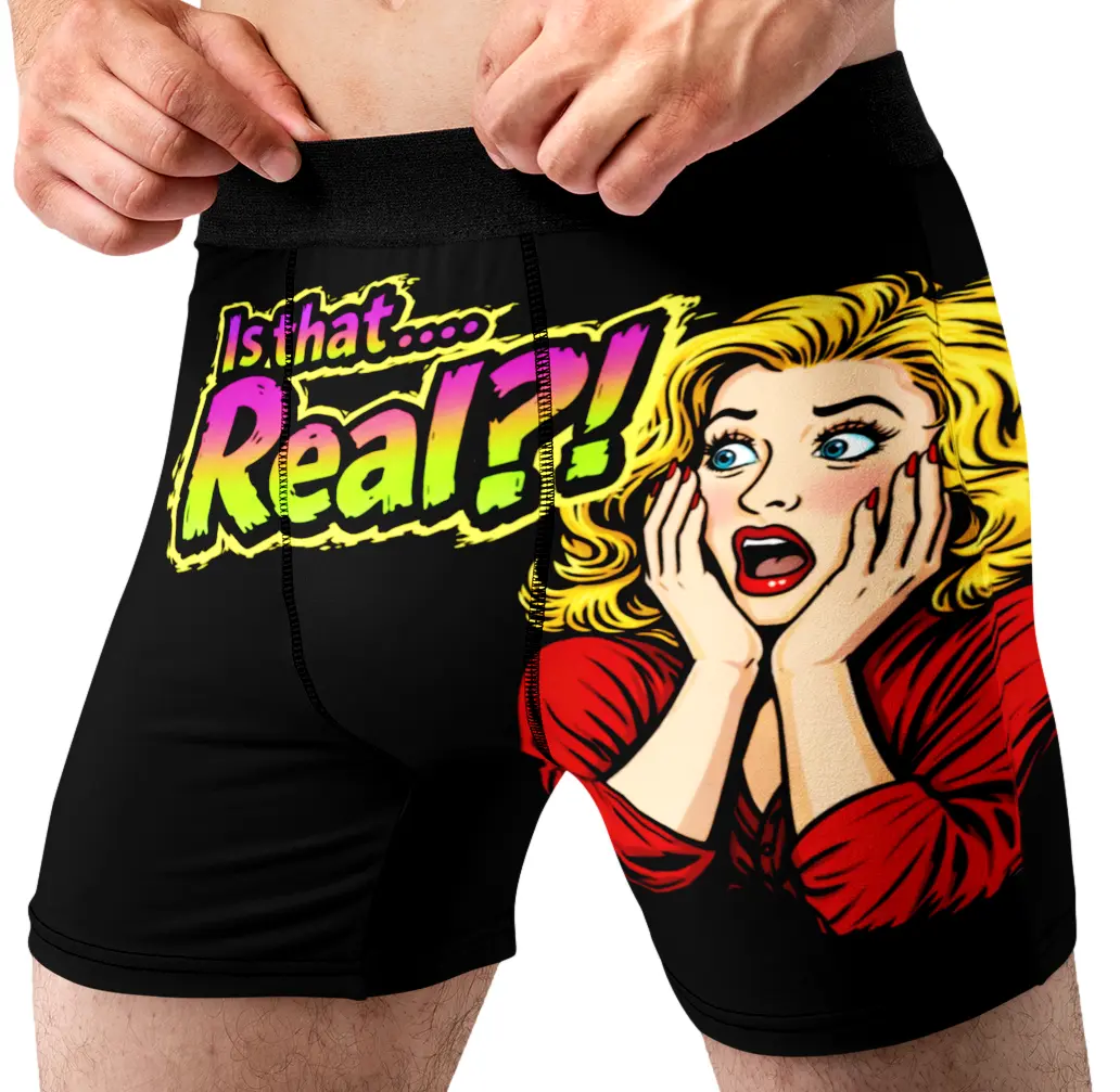Random Stock Apparel Is That... Real?! Pop Art Funny Men's Boxer Briefs Novelty Underwear