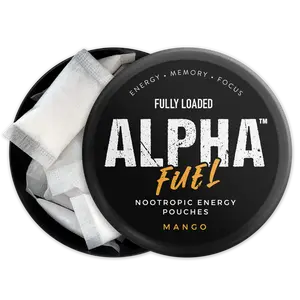 ALPHA Fuel Nootropic Mango Energy Pouches by Fully Loaded - Energy, Focus, Memory - Sugar Free Sport Beverage