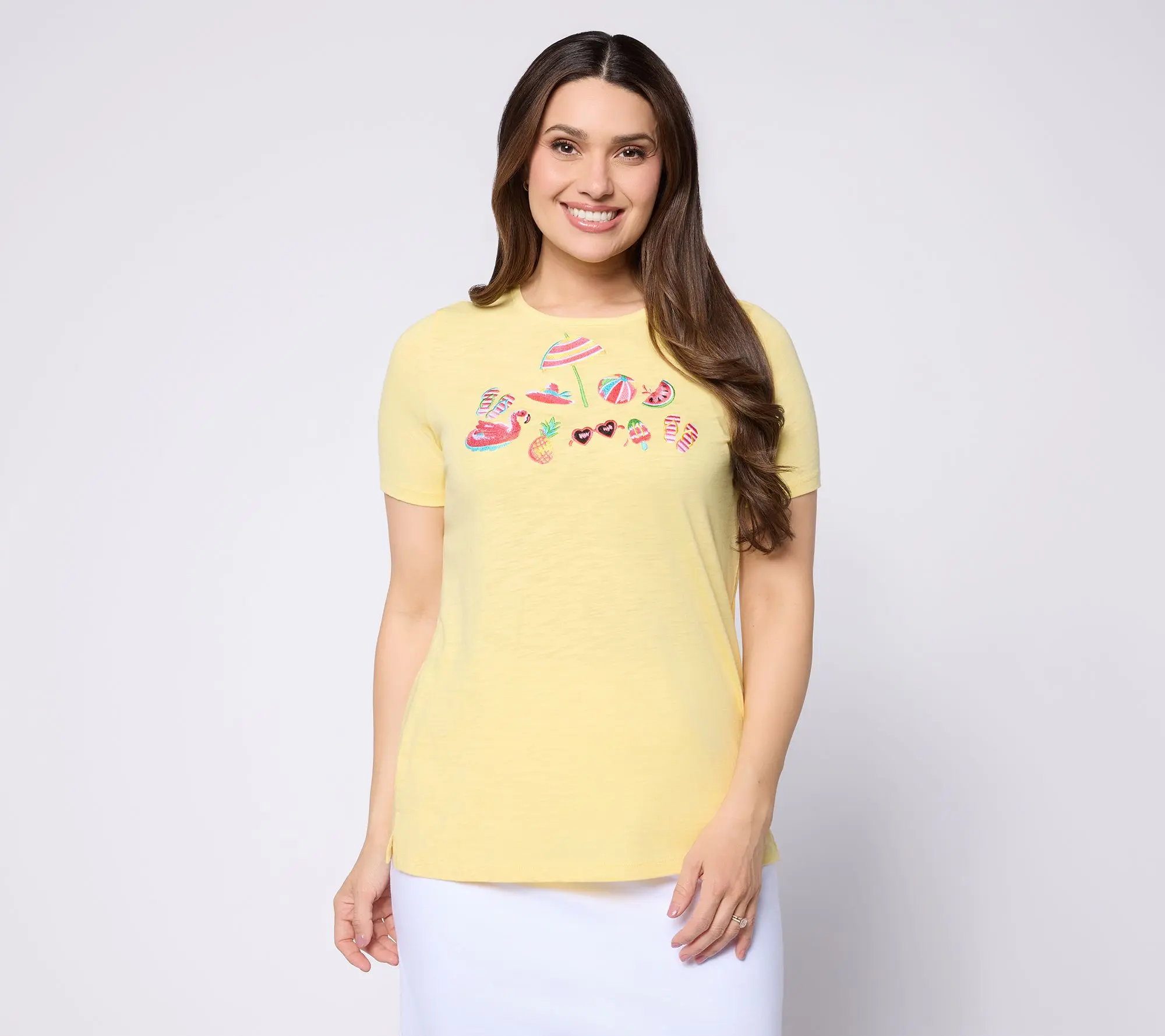 Quacker Factory Summer Daze Short Sleeve Top