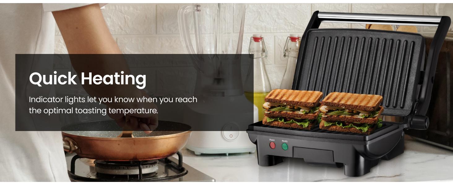 Chefman 3-in-1 Panini Press & Grill, 2-Slice Non-Stick, Opens Flat - Stainless Steel Chefman 3-in-1 Panini Press & Grill, 2-Slice Non-Stick, Opens Flat - Stainless Steel