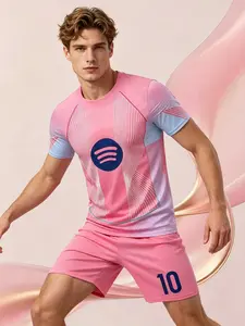 Men's Football Uniform Set, Size 10 Jersey, Soccer Shirt, Soccer Jersey Kit, Breathable Mesh Fabric, Quick-Dry, Moisture-Wicking, Ideal for Training and Matches