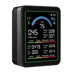 Aqi Carbon Dioxide Detector, Pm2.5 Pm1.0 Formaldehyde Monitor, Pollutant Tvoc Volatile Detection, Temperature Humidity Co2 Sensor