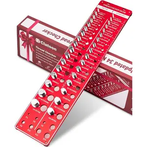 42 Nut and Bolt Thread Checker, Bolt Size and Thread Gauge with 19 Standard and 15 Metric, identibolt 8 Drill Bit Gauge, Heavy-Duty Thread Checker, Bolt and Nut Identifier Gauge