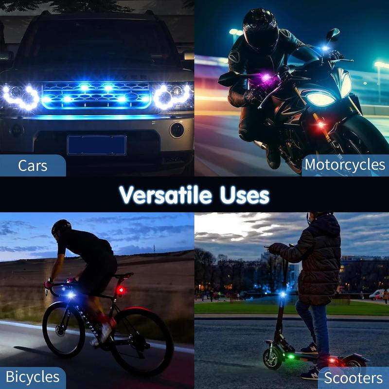 RGB Led Aircraft Strobe Light Remote Wireless Motorcycle Flash Light Warning Lights for   Bike Car Multifunctional