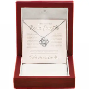 Stepdaughter Necklace Inspirational Jewelry Featuring Eternal Bond And Loved More Than You Know Messages Ideal For Special Occasions - Love Knot