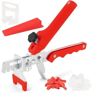 Tile Leveling System with Tile Plier, 300 count 1/8 Inch Spacers Clips and 100 count  Wedges, Tile Leveling System Kit for Floor Wall Ceramic Stone Installation