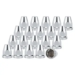 33mm x 2 7/8" Lug Nut Covers Push-On Standard, ABS Chrome Plastic Lug Nut Cover for Semi Trucks Trailers