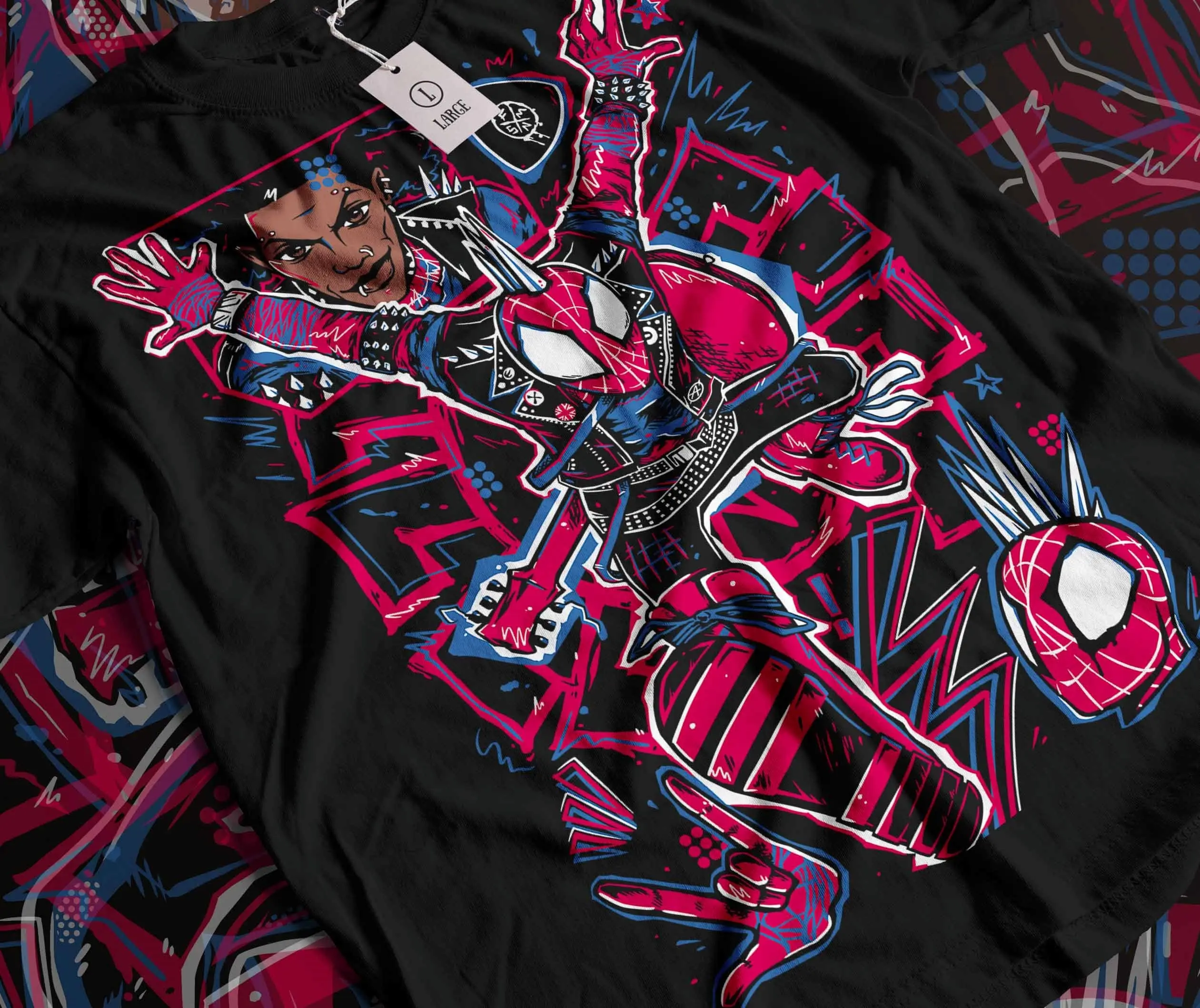 Retro Spider Punk Shirt, Superhero Shirt, Vintage Style, Graphic Tee, Streetwear for Fans