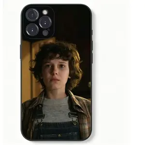 Anime Stranger Things Pattern Liquid Phone Case, Compatible with iPhone 17, 16, 15, 14, 13, and 12. Smooth, delicate, and skin-friendly full-coverage soft case.