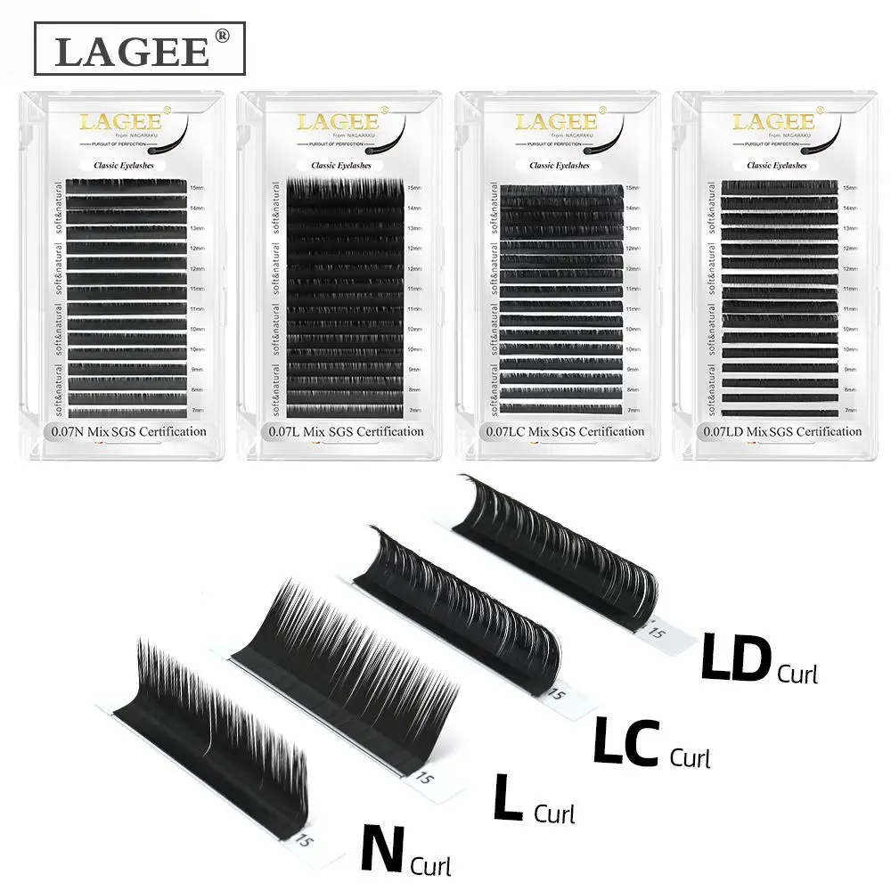 LAGEE Classic Lashes L N LC LD False Eyelash Extensions Faux Mink Matte Black Soft Natural Makeup Lashes from NAGARAKU 2026 New