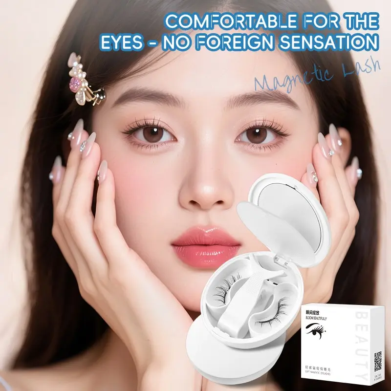Magnetic False Eyelashes Wholesale, Cosmetic False Lashes, High Quality Eyelashes, No Glue New Integrated Box, Sunflower Fox Style Natural Look, Soft Magnetic Lash Alternatives