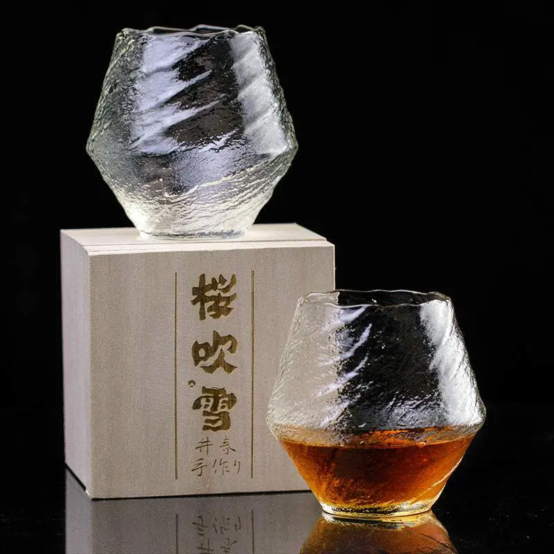 Chamvin Glass Japanese Style Simple Whiskey Glass Chamvin Glass Japanese Style Simple Whiskey Glass