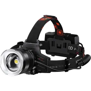 LED Headlamp Rechargeable, 9000mAh Long Battery Head Lamp with 12 Modes, IPX7 Waterproof USB Rechargeable Headlight, Zoomable Headlamp for Adults, 90 °   Adjustable for Camping Hunting Climbing : Sports & Outdoors
