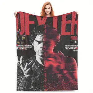 Dexter TV Series themed flannel blanket - soft and suitable for all seasons, perfect for bed, sofa, camping, and a perfect birthday gift