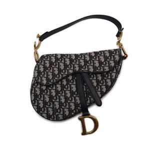Pre-owned Dior leather Shoulder Bags Trotter Canvas Saddle Shoulder Bag (JMG00065)