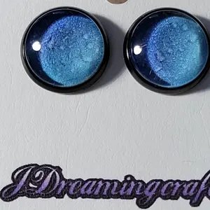 10mm Blue Rain Drops Straight Post Earrings