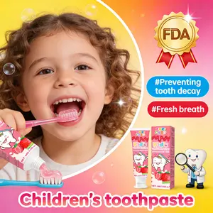 Gentle anti-cavity toothpaste for children | Alcohol-free and dye-free | Safe for cleaning, gentle on delicate tooth enamel | Sweet fruity flavor, safe for daily use | 60g (suitable for ages 3 and up) Radiant Oral Whitening Brush Foam Foaming