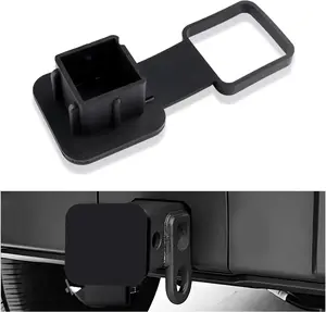 DIBMS Trailer Hitch Covers - Unique US Flag Tow Hitch Covers 2 Inch with Square Mouth for Car Decorations & Protections,Rubber Hitch Receiver Cover Fits Car Truck Accessories (No Flag/Black)