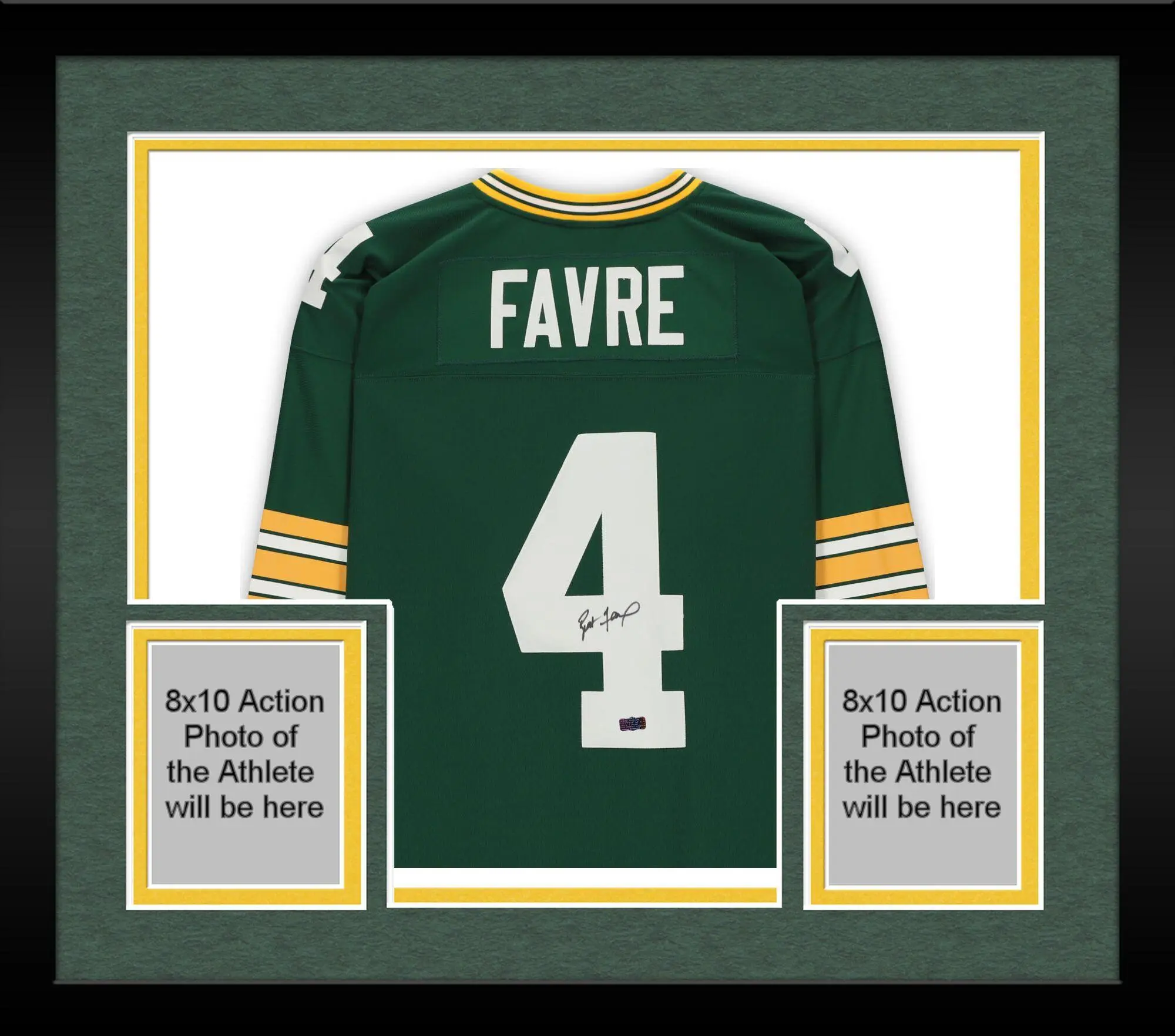 Framed Brett Favre Green Bay Packers Signed Mitchell & Ness Jersey
