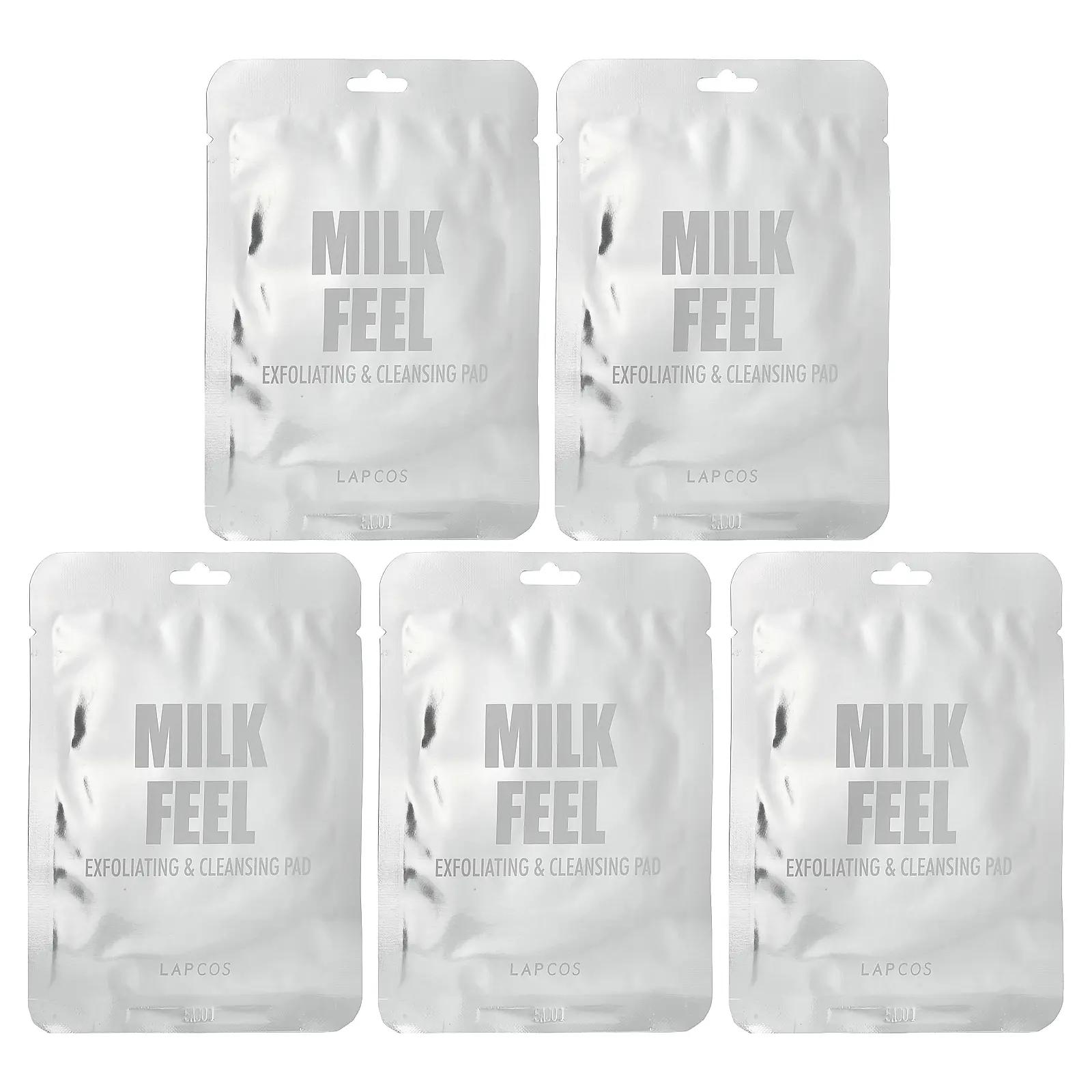 Lapcos Milk Feel, Exfoliating & Cleansing Pad, 5 Pads, 0.24 oz (7 g) Each
