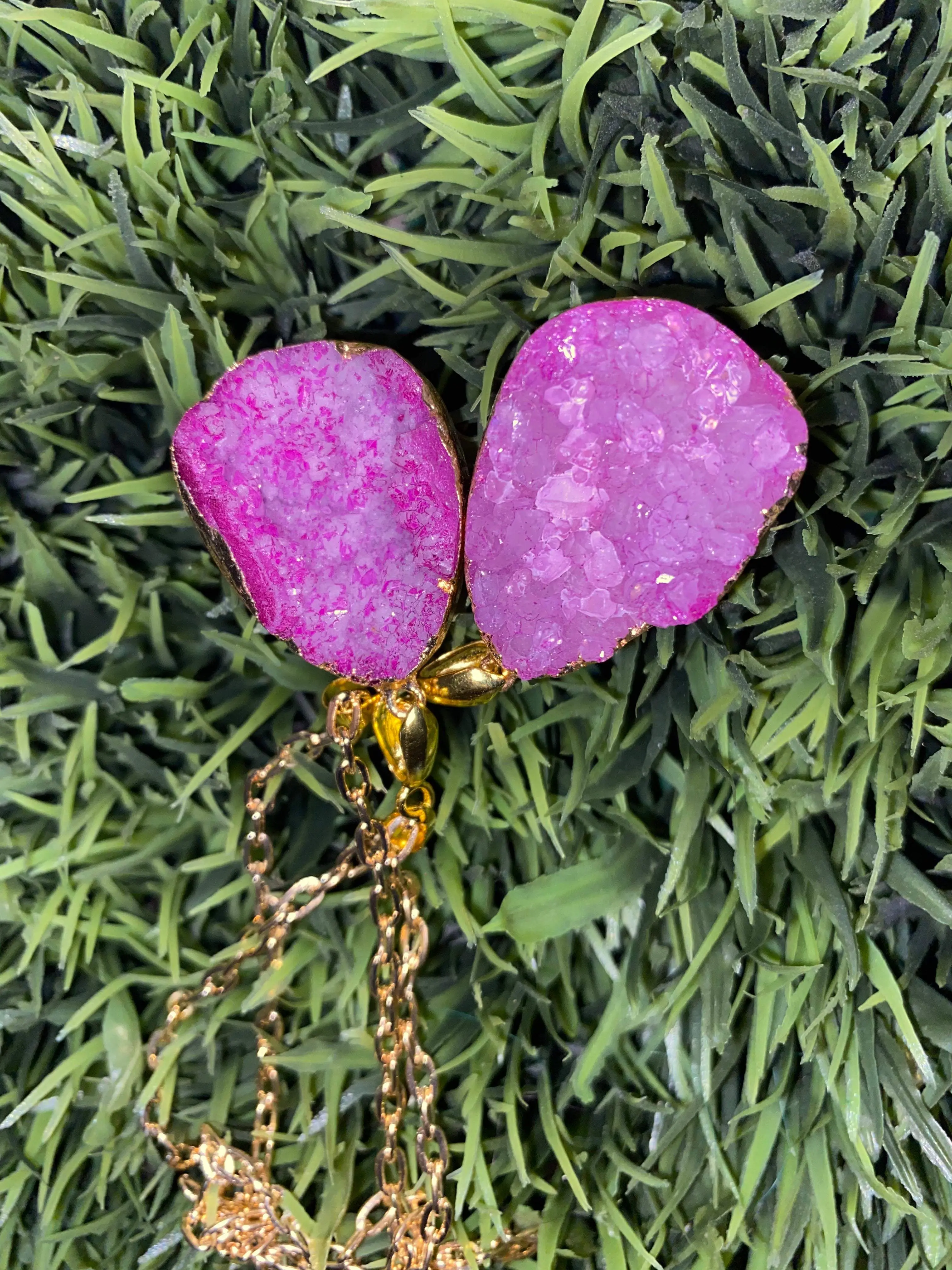 Magenta Chakra Healing Heart Necklace