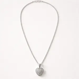 925 Silver Necklace 18 inches Heart Pendant