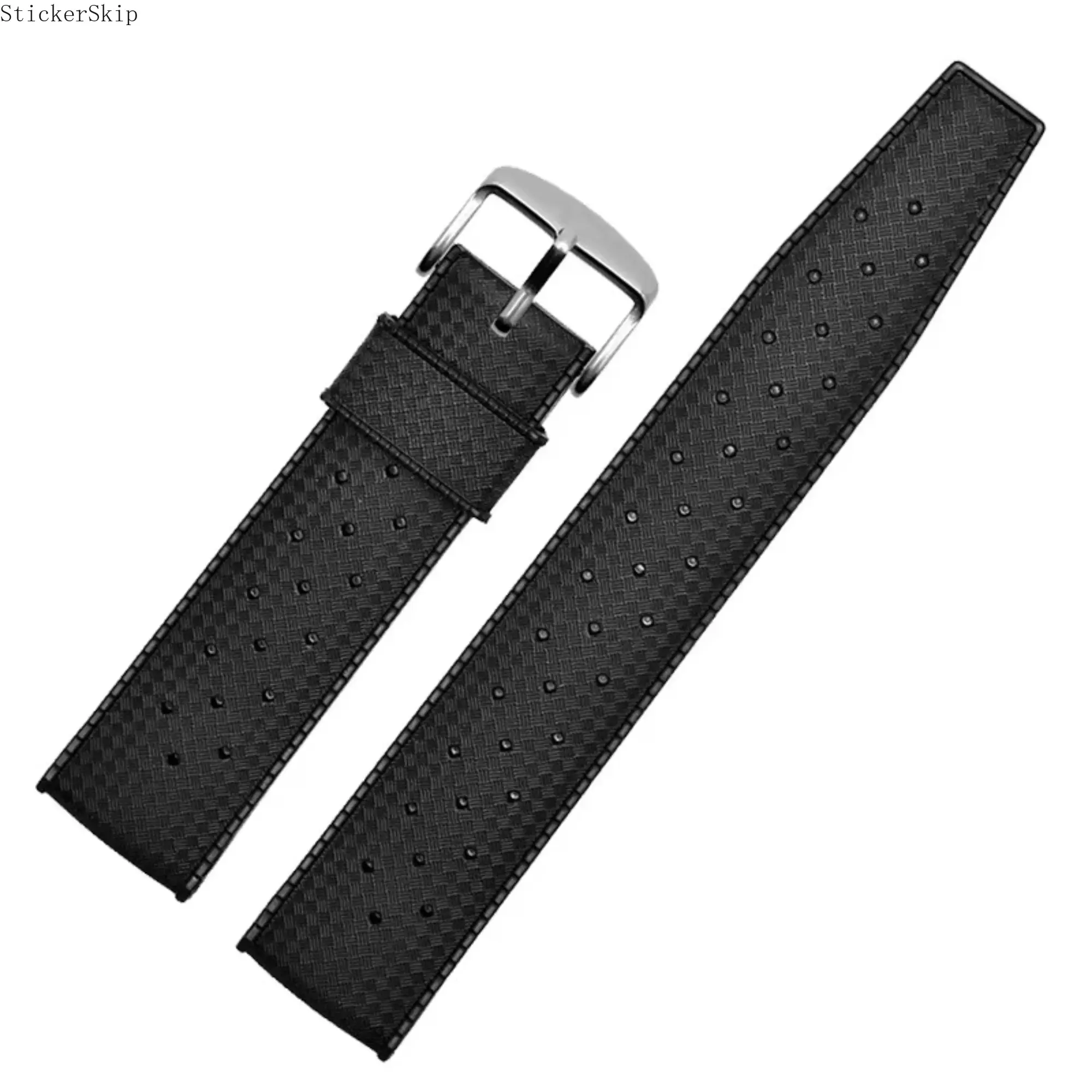2026Vented Rubber Sport Watch Strap - Quick-Dry Replacement Band, Black/Green Options, Perfect for Running, Gym, Swimming & Casual Wear