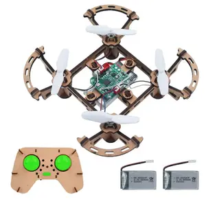 DIY Mini Wooden Drone Kit, Remote Control Assembly Set, Educational Science Experiment Kit, Ideal Gift for Beginners
