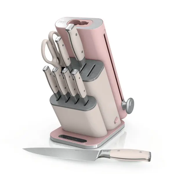 Ninja NeverDull 10-Piece Stainless Steel Knife System with Space-Saving Sharpener and 10+ Year Guarantee - NK12010