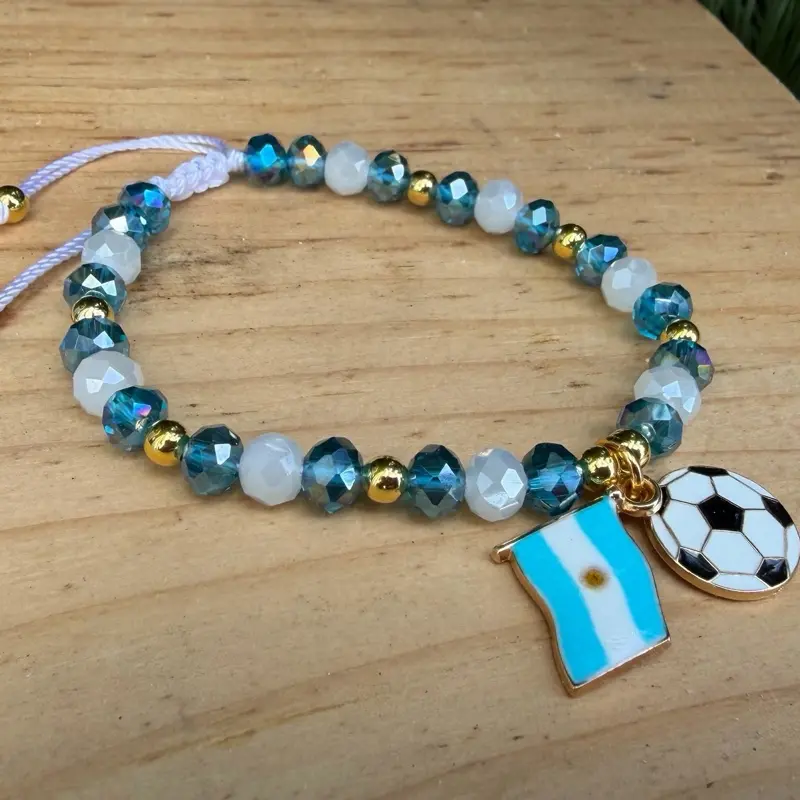 Argentina Soccer Themed Bracelet