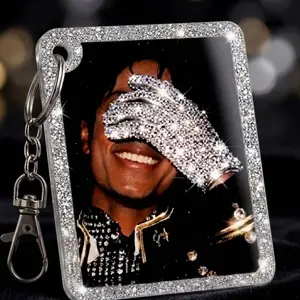 Michael Jackson Keychain, King Of Pop Bag Charm, Vinyl Record Acrylic Keychain, Gift For Fan, Pop Music Keyring, Bad World Tour 1987