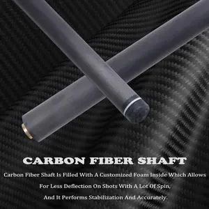 Carbon Fiber Pool Cue Stick Leather Wrap Professional Low Deflection Billiard Cue Stick 12.5mm Carbon Fiber Technology Pool Cue