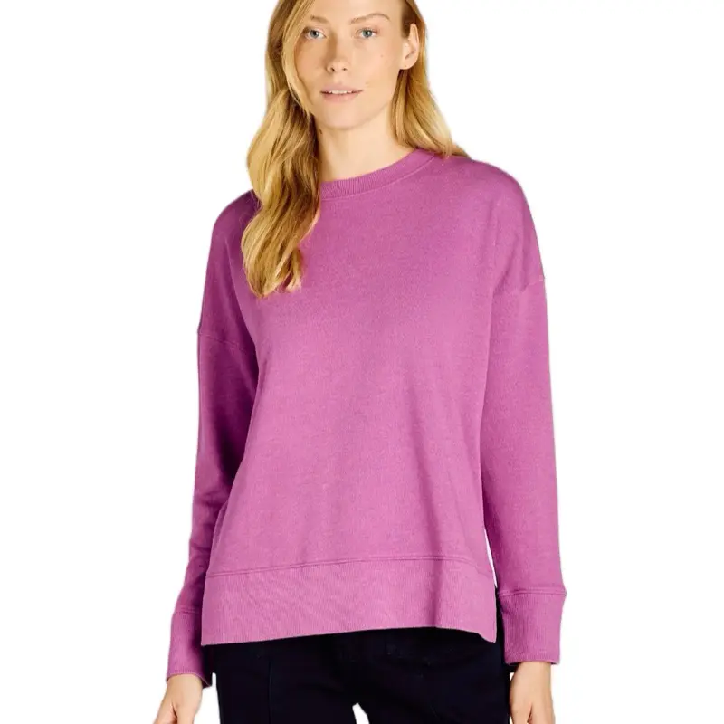 Time and Tru Women's Crewneck Sweatshirt with High-Low Hem, Sizes XS - 4X, Pullover, Womenswear  Tops Comfort Long Sleeve Cotton Fashion Fit Polyester Comfortable Basic Minimalist