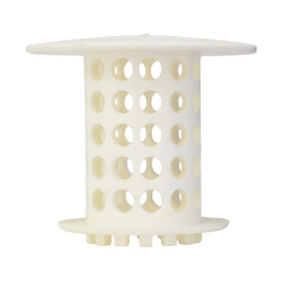 212 MAIN Silicone Bathtub Strainer Hair Catcher - Hand-Operated, White, Fits Standard Bathroom Drains (Home Improvement Fixture Accessory)
