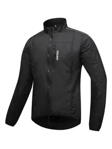 WOSAWE Lightweight Windproof Cycling Jacket with YKK Dual Zipper Water-Repellent Reflective Windbreaker for Running Commuting