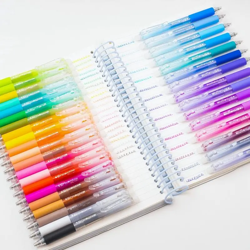 12/24/36 Pcs Erasable Scribble Gel Pens, Retractable Medium Point Clicker Pens in 12 Assorted Colors, 0.7mm, Smooth Writing and Easy to Use for Students,Teachers and Artists, Drawing Writing Planner and Crossword Puzzles,magical pen, DIY Pens