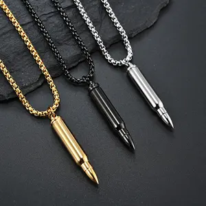 Hot-selling titanium steel bullet pendant, twistable necklace gift for military fans