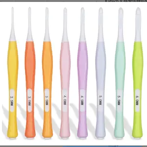 8-piece crochet hook set - needle knitting knitting weaving process yarn sewing tool with ergonomic soft rubber comfortable handle, suitable for beginners in crochet, soft grip crochet hook suitable for arthritis hands, 2.5mm-6mm, Crochet Kit