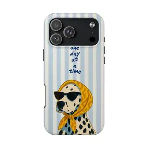 One Day At A Time Dalmatian Phone Case – Cool Dog Sunglasses Phone Case
